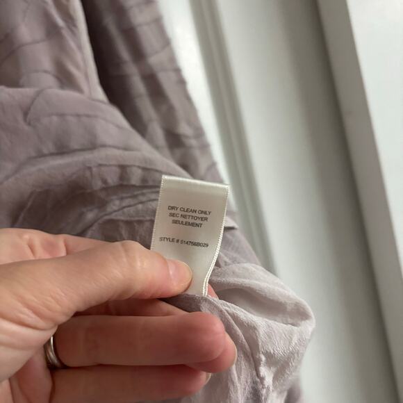 Rebecca Taylor Silk Burnout Sheer Lavender Textured Blouse Top 10 Popover - Picture 10 of 11